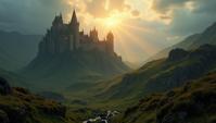 attractive, landscape of a Castle Blackthorn of the Shadowed Highlands, alluring, cinematic atmosphere