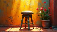 Bar stool, the Bar stool is Saturated, Sunny, Cozy