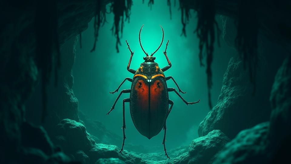 messy art stylized by Raynald Leclerc , dark art, Anime, overhead angle of a Pill Bug