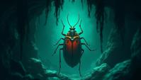 messy art stylized by Raynald Leclerc , dark art, Anime, overhead angle of a Pill Bug