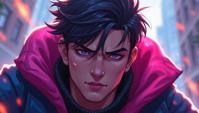 designed by Artgerm , League of Legends Splash Art, Wonderous Stressed Futuristic Male ,