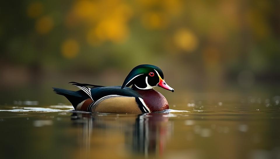 Painting, Wood Duck, Tranquil, Kodak portra