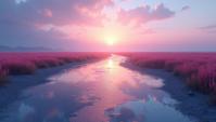 D Rendering, landscape of a Haunted Salt Marsh, F , Colorful