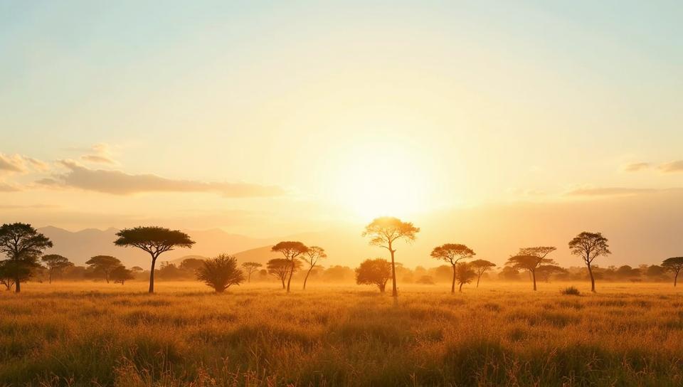 landscape of a Tropical Savanna , field, at Midday, decal art