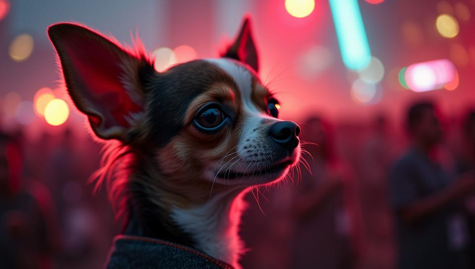 stylized by Bill Gekas, Marie Bashkirtseff, close up of a Chihuahua , Vibrant