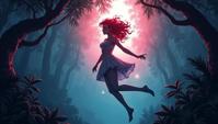 illustration art stylized by Kinuko Y Craft, fantasy art, POV shot of a Playful Respected strong Canadian Hayley Atwell Diving,