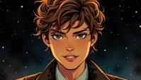 art by Junji Ito and J C Leyendecker, portrait art, Emile Hirsch , from the Far Future