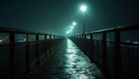 art by Phil Jimenez and Benedick Bana , masterpiece, Sharp focus of a Pedestrian bridge, Exhausted