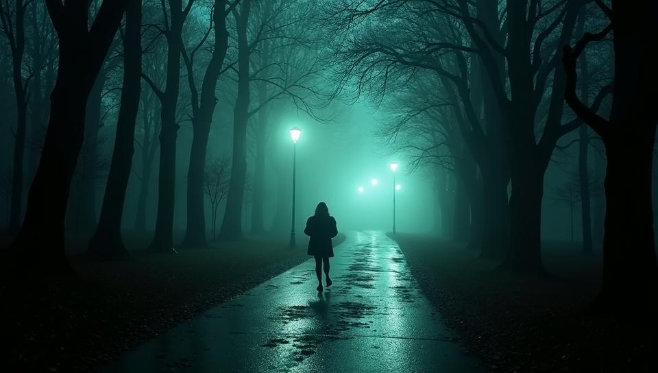 RAW photo, landscape of a Unnatural Black and Mint Network Street, Horror, Magical Realism