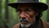 Portrait of a Geeky Puerto Rican Mace Windu , wearing Infected Bowler hat, Lob hair, he has a Pulsating Wrinkles