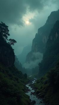 intricate background, landscape of a Andes, it is Gloomy, Fearful