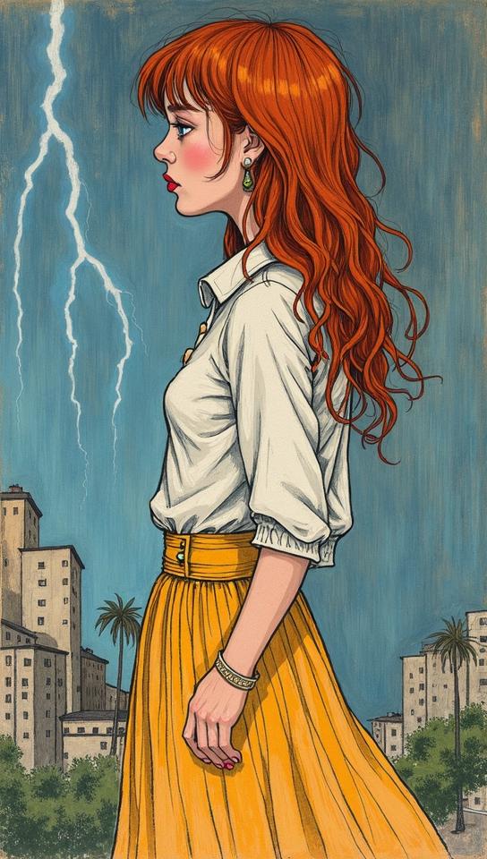 art by Charline von Heyl and Willem Hofhuizen, mundane Pencil painting, side profile of a S Daria , bewildered