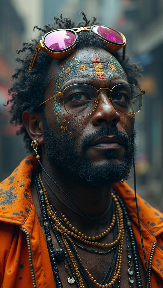Spiritual, Fatigued Futuristic fat Krishna Petr , Tourist, Choker