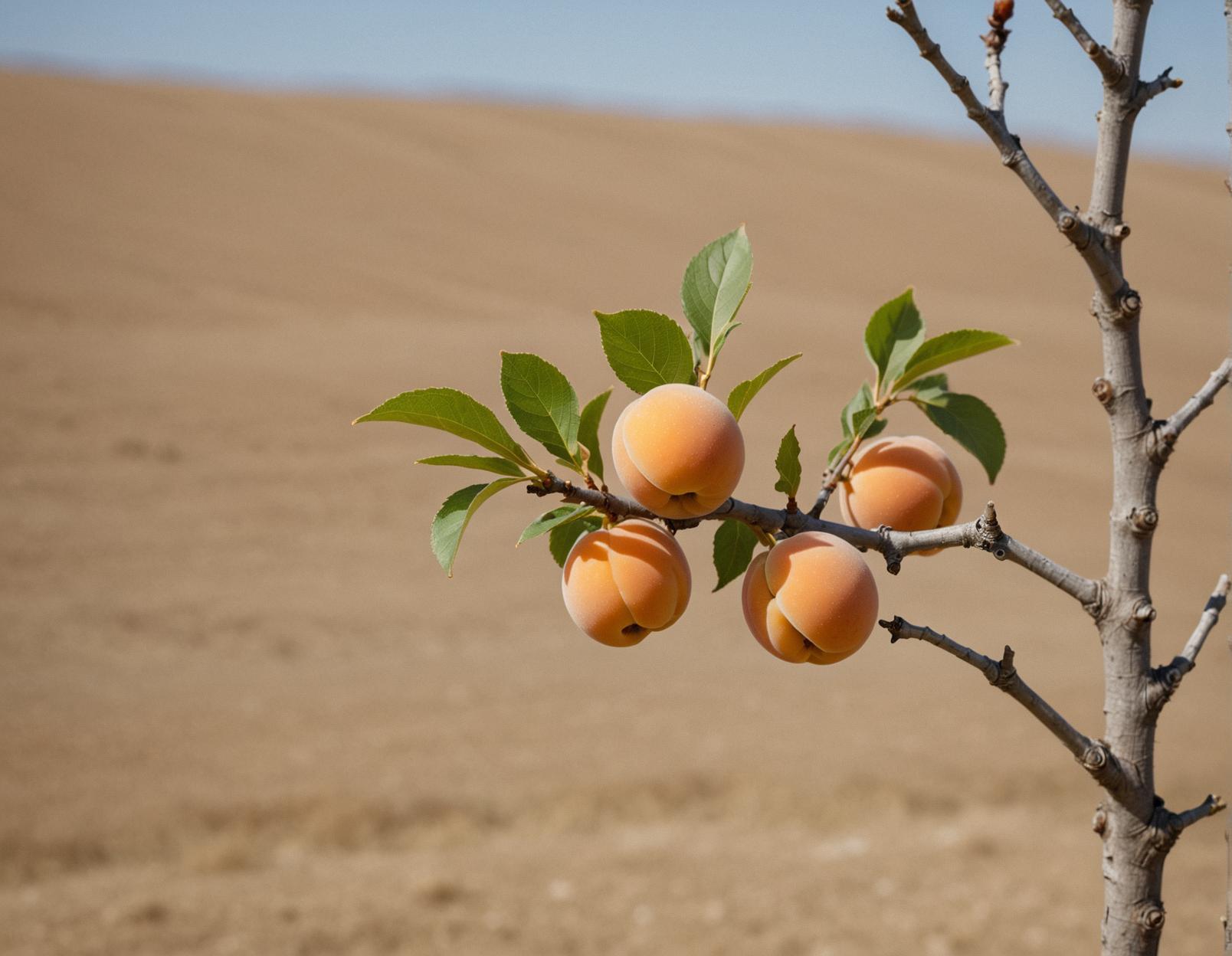 A simple yet dynamic image featuring a robotic Mongolian apricot, captured with the Canon mm F lens in a minimalist style, showcasing a dynamic composition and high quality photography