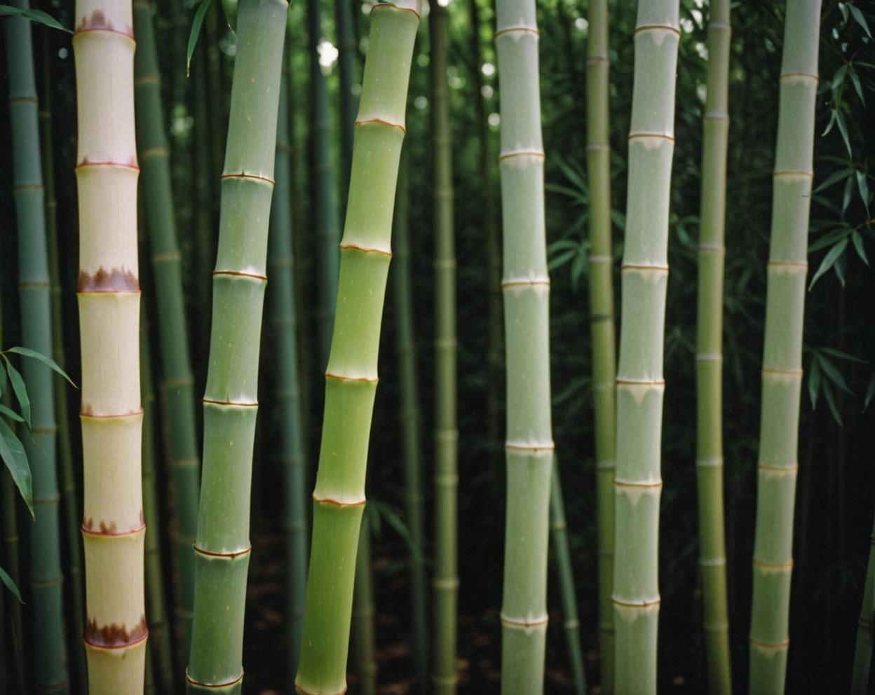 Photograph of a lace bamboo shoot, with an elegant and flawless image, captured on a T age vintage Fujicolor Pro H camera