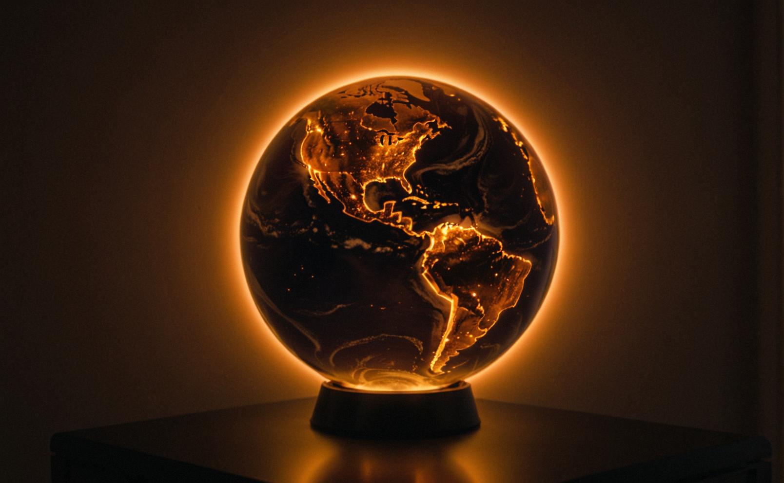 Photograph, The planet of death in all its glory, illuminated by the soft glow of a nearby lamp, captured on a nightime with an accent lighting and a fast shutter speed to create a futuristic atmosphere