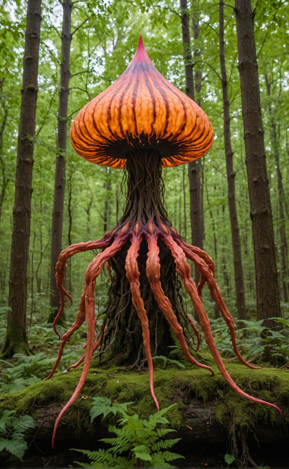 Photograph, fairy tale, medium wide shot of a Infernoid Patrulea