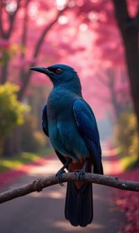 designed by Wim Wenders , photograph, elegant, Long exposure of a Good Blue Cuckoo