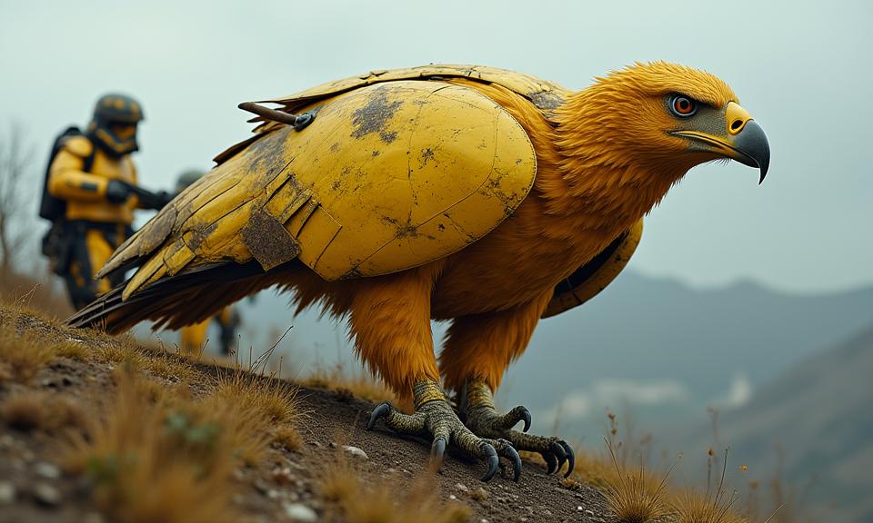by Maia Flore , photograph, intricate details, shoulder level shot of a Aggressive Masculine morbidly obese Viking Golden Eagle of Improvement
