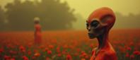 by Stephen Shore and Dorothea Lange and Jo Ann Callis , photograph, insane details, two shot angle of a lowborn Alien You can t hurry love
