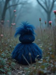 photograph, Rule of Thirds, medium shot of a Navy Blue Huguenot Summoning Circle of Seasons , it is very Fluffy and Disheartened