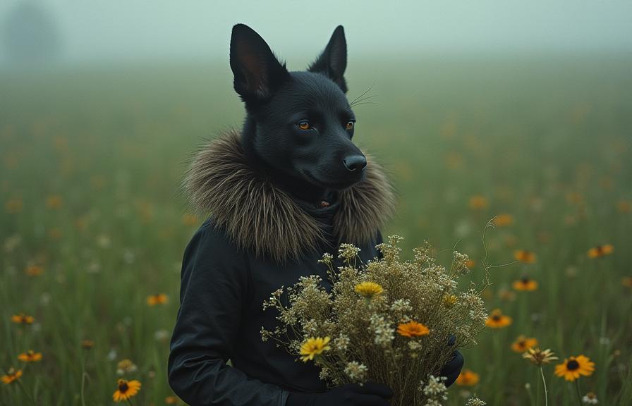 by Peter Kemp and Jamie Hawkesworth , photograph, insane details, close up shot of a Fur collared Unappealing The Pillars of Darkness