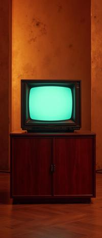 designed by Gerda Taro and Doug Aitken and Ingrid Baars , photograph, elegant, ground level shot of a Boring Skirted Russian Television