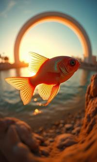 photograph, Expressionism, Space theme , hip level shot of a Jealous Twinkling Fairy Basslet