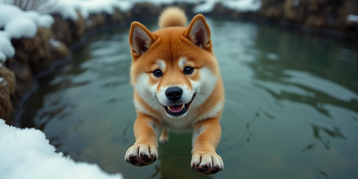 photograph, concept art, angle from above of a S Playful Shiba Inu Puppy , background is Ruthless The Roman Aqueducts