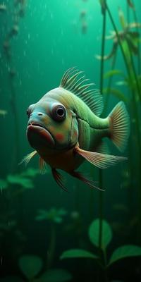 art by Aliza Razell and Louis Stettner and Mary Ellen Mark and Karen Knorr , photograph, highly detailed, establishing shot of a Brutal Anxious Parrotfish