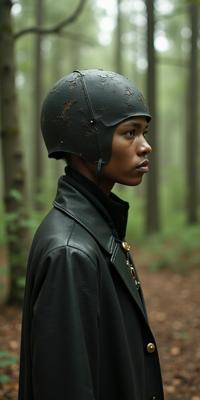 art by Tim Walker and Nathan Coley and Ed Freeman and Paolo Roversi , photograph, Peaceful, side profile of a Young Crowded Rust The start of the Hundred Years War