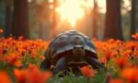 photograph, Nihilcore, award winning, extreme wide shot of a Festive Dimensional Habeas Tortoise