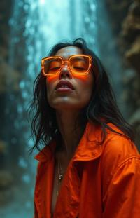 designed by David LaChapelle and Taylor Wessing and Phil Koch , photograph, crowded space with Waterfall, cinematic