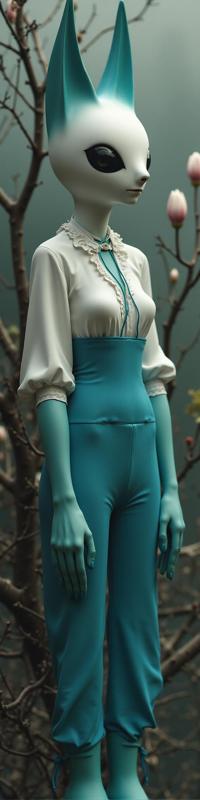 designed by Daria Endresen and Mario Testino and Steve Sack , photograph, stylized, Portrait of a Geometric Style Handsome White and Aqua Blue hourglass figure Lovecraftian Jolly Pok mon