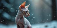 art by Hein Gorny , photograph, award winning, profile of a Greedy Touching hybrid Sphynx Kitten