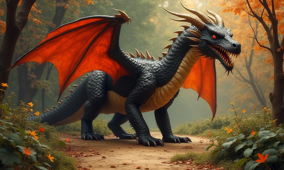 designed by Dmitri Danish and Eve Arnold and Ettore Sottsass and David Sims , photograph, stylized, shoulder level shot of a Dragon
