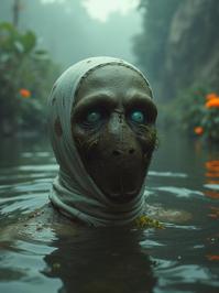 stylized by Peter Coulson and Louise Dahl Wolfe and Juergen Teller , photograph, intricate details, cinematic shot of a thick Peruvian Female Mummy