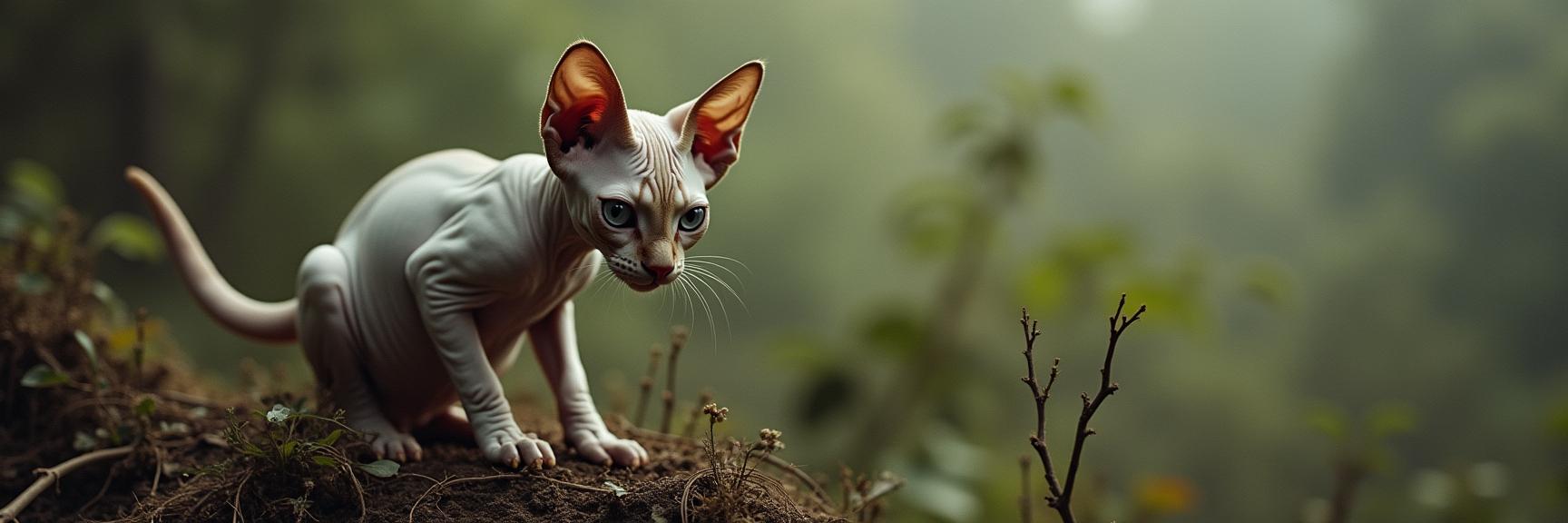 designed by Malick Sidib and Jamie Hawkesworth and Hans Haacke , photograph, flawless, aerial shot of a Sphynx Kitten