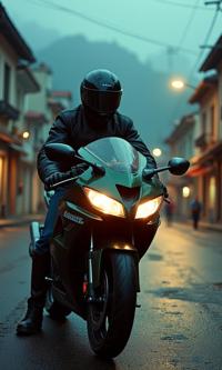 by Hendrik Kerstens and Robby Cavanaugh , photograph, award winning, over the shoulder shot of a Ecuadorian Kawasaki