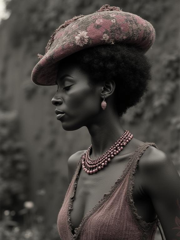 by Clifford Coffin and Jo Ann Callis and Ruth Bernhard and Charles Tunnicliffe , photograph, masterpiece, Long exposure of a Sleeveless Mad stocky Haitian Female