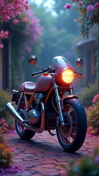 photograph, intricate background, full body shot of a Twinkling Infused Preppy Ducati , it is made from Cashmere