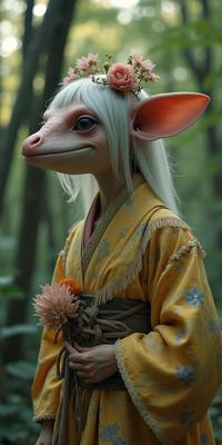 designed by Larry Sultan and Archillect and Njideka Akunyili Crosby , photograph, highly detailed, view of a Universal Magical heavyset Edo Period Female Murloc