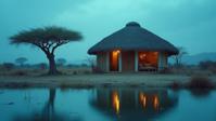 photograph, intricate details, surreal, modelshoot style shot of a Sudanese Shed