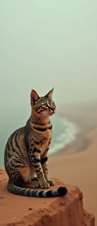 art by John Batho and Njideka Akunyili Crosby and Polixeni Papapetrou , photograph, masterpiece, Sharp focus of a Sots Art Dilapidated Egyptian Mau Kitten