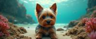 by Bill Gekas and Li Wei , photograph, mundane, full body shot of a Yorkshire Terrier Puppy