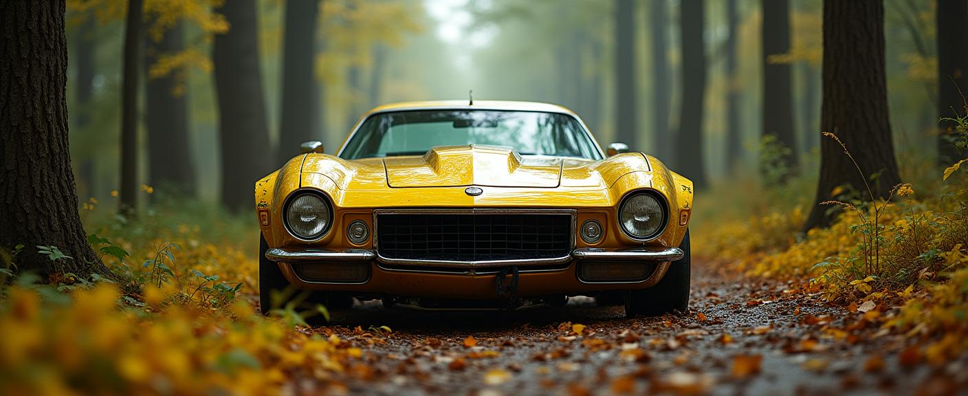 designed by Peter Lippmann , photograph, Golden ratio, over the shoulder shot of a Tribal Eerie Archean Chevrolet