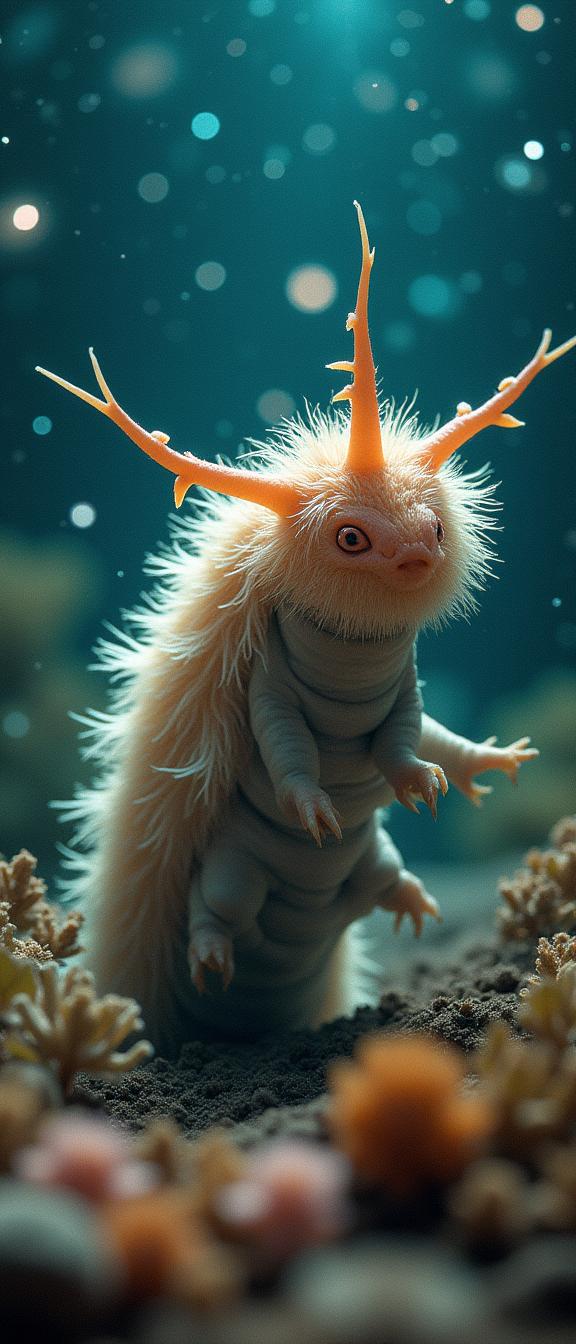 photograph, hyper detailed, rear angle of a Fur Trimmed Monstrous pokemon style Sea Slug with Organic parts, Venezuelan background