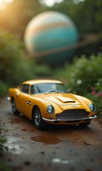 photograph, behance, wide shot of a Cherubic Dainty Mustard Yellow and Slate Gray Indonesian toffee , it is made by Aston Martin