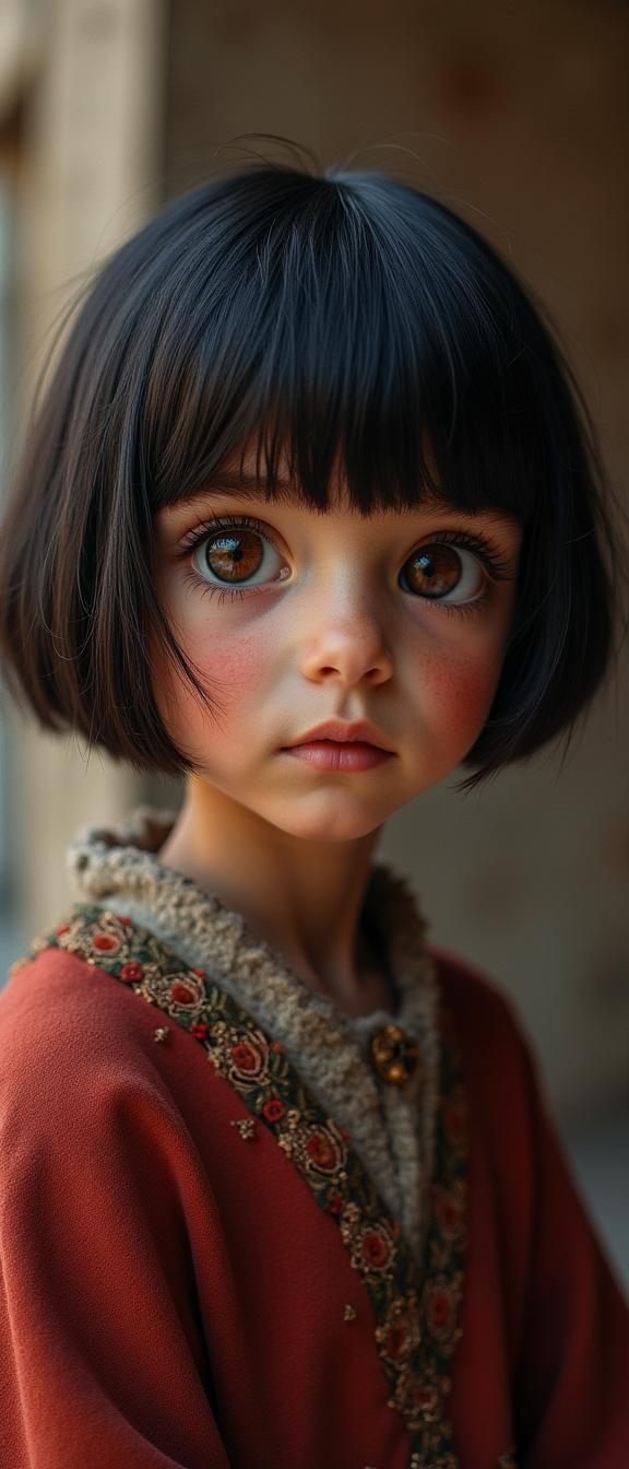 by Frieke Janssens , photograph, Maroon theme , close up shot of a Lovely Phenomenal tiny Turkish Male Renaissance Person