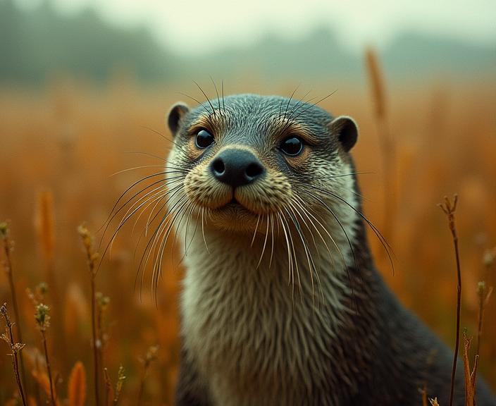 art by Gabriele Viertel and Rodney Smith and Michael Wesely and Nan Goldin , photograph, highly detailed, aerial shot of a Age of Rebellion Textile Otter